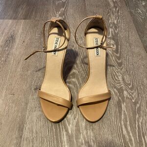 Steve Madden Beige Ankle-Strap Heels